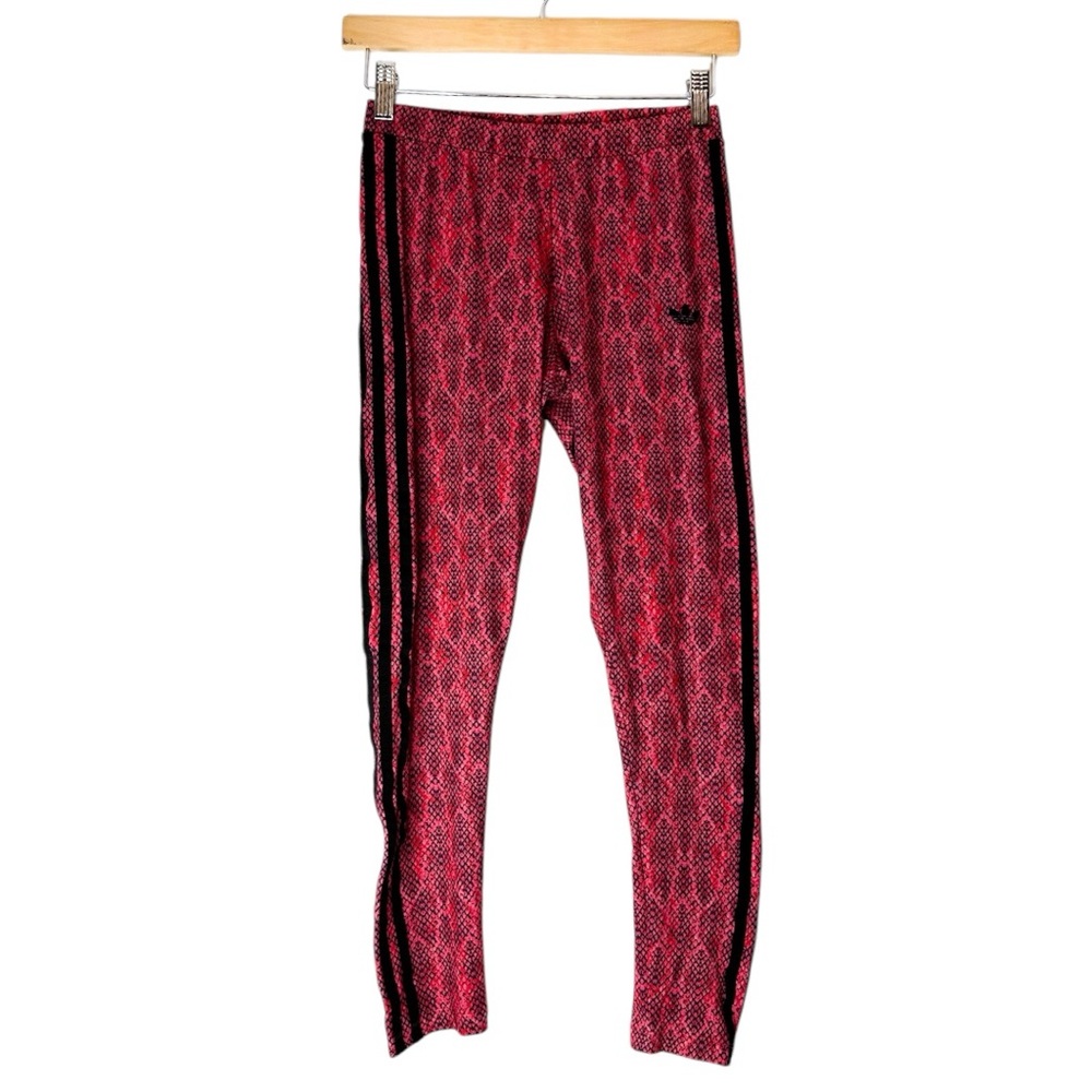 NWOT Adidas Originals Red Pink Snake Print Rare Y2K Soccer Leggings Size Small